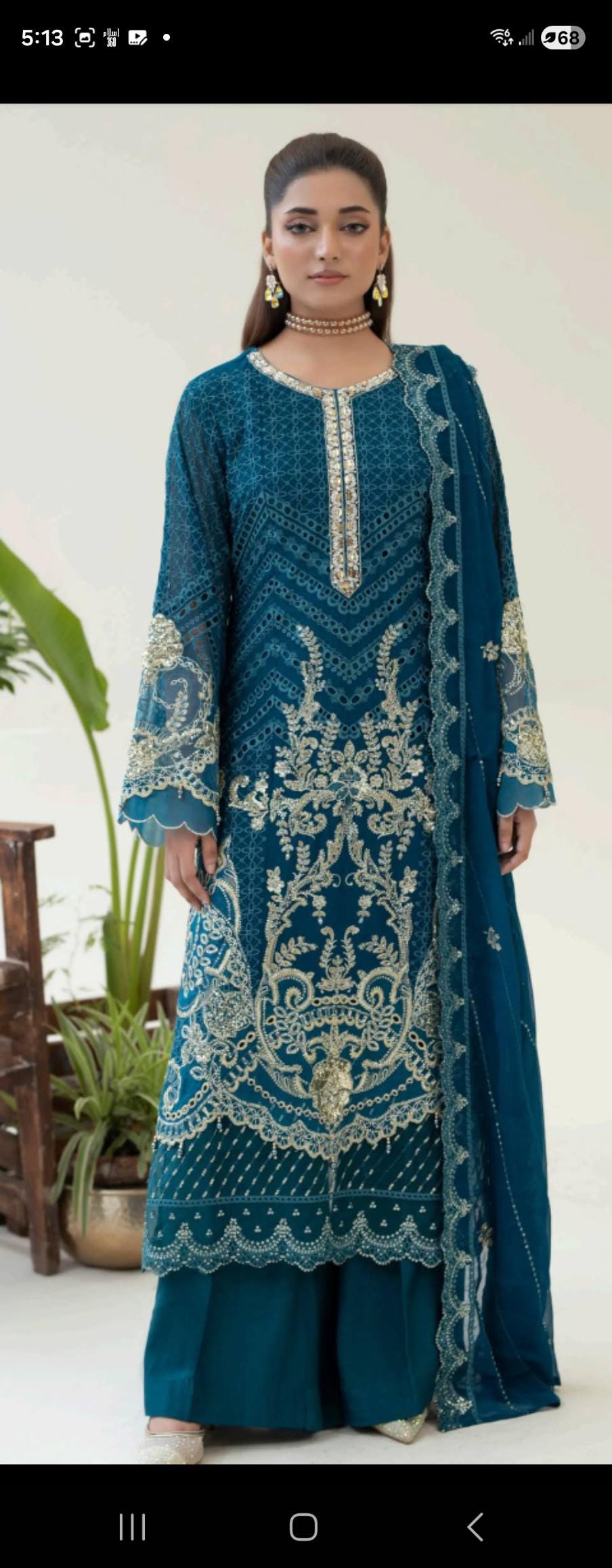 Traditional Chiffon Embroidered Dress | Luxury Pakistani Wedding Guest Outfit Canada