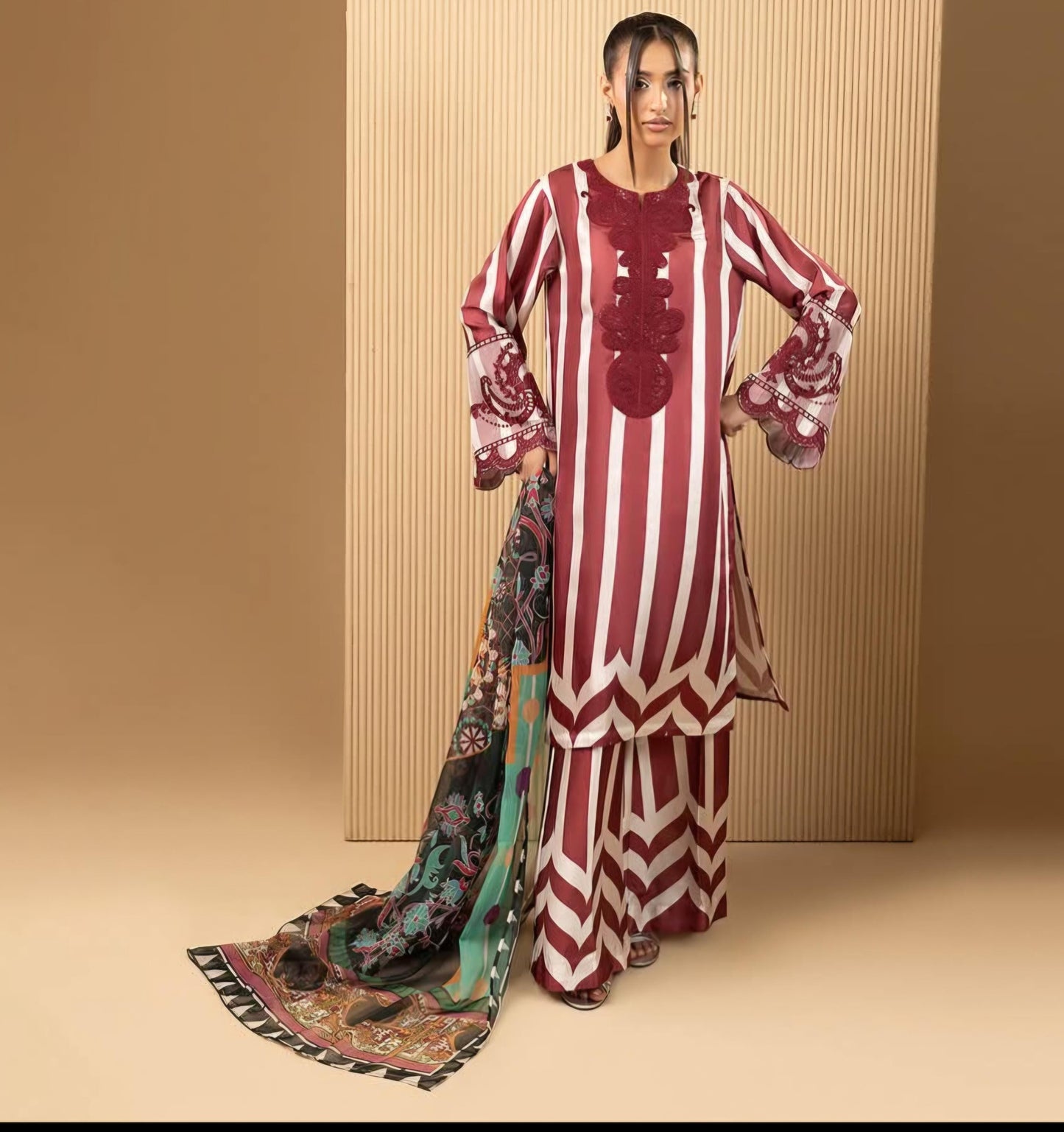 Pakistani Designer 3 Piece Silk| Pakistani Digital Print | Guest Partywear| Ready To Wear Printed |