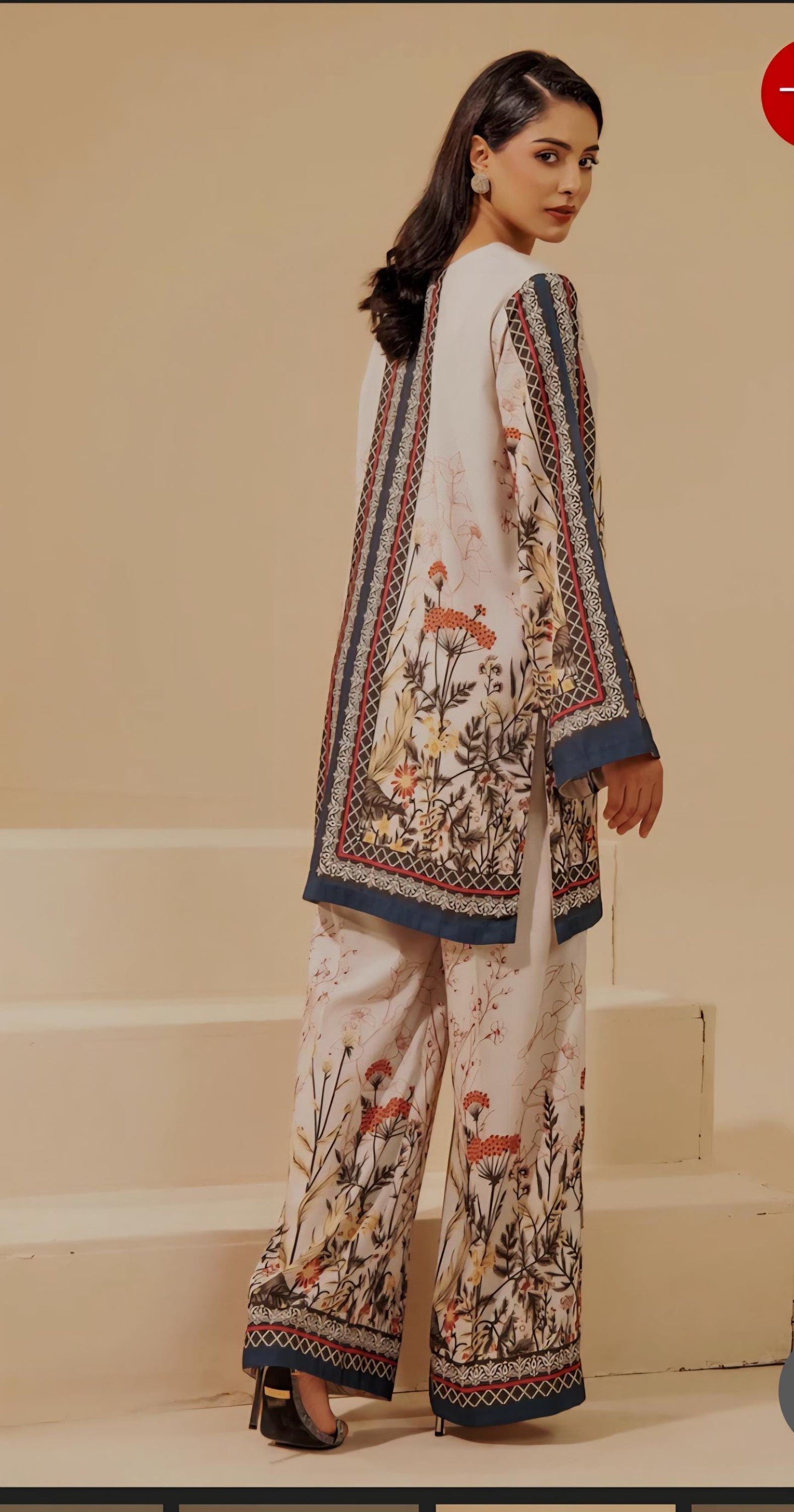 Pakistani Linen Co-ord Set | Digital Print Partywear