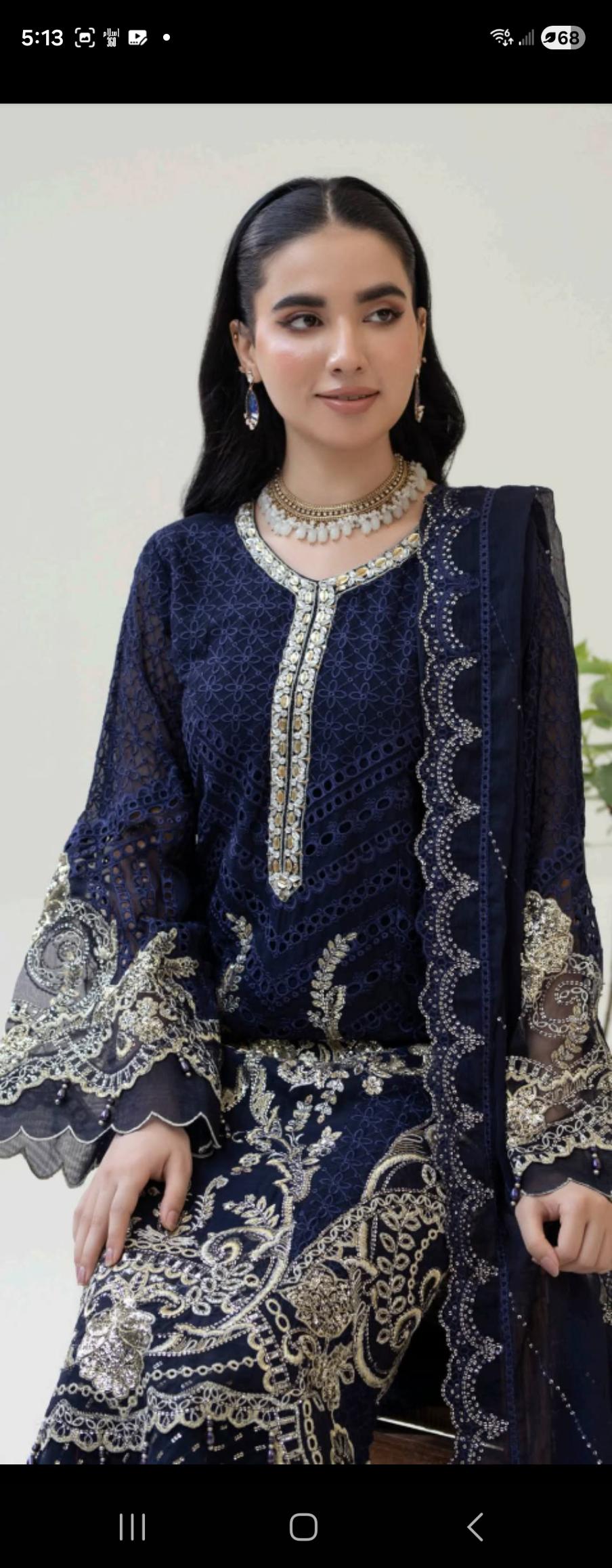 Embroidered Chiffon Suit | Luxury 3PC Party Wear