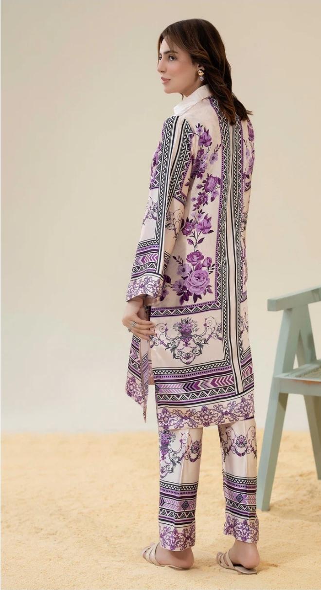 Floral Print Linen Co-ord Set | Pakistani Design Partywear
