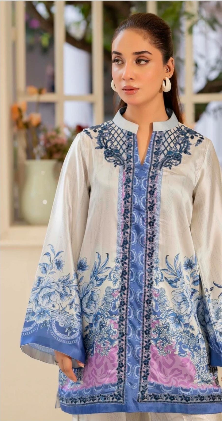 Pakistani Silk Co-ord Set | Digital Print Partywear