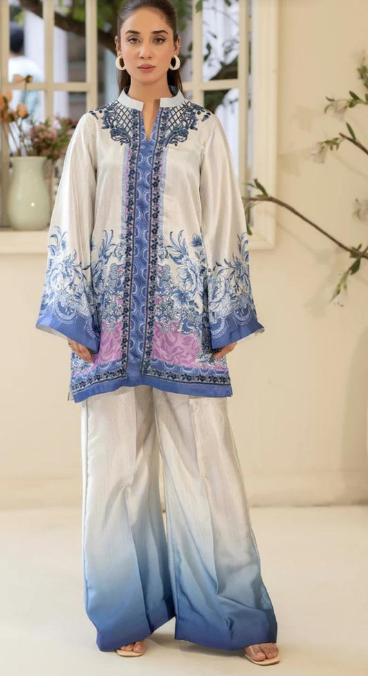 Pakistani Silk Co-ord Set | Digital Print Partywear