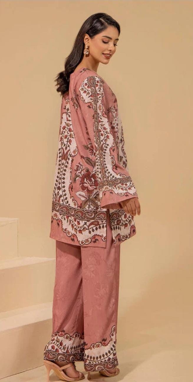 Pakistani Linen Co-ord Set | Digital Print Partywear