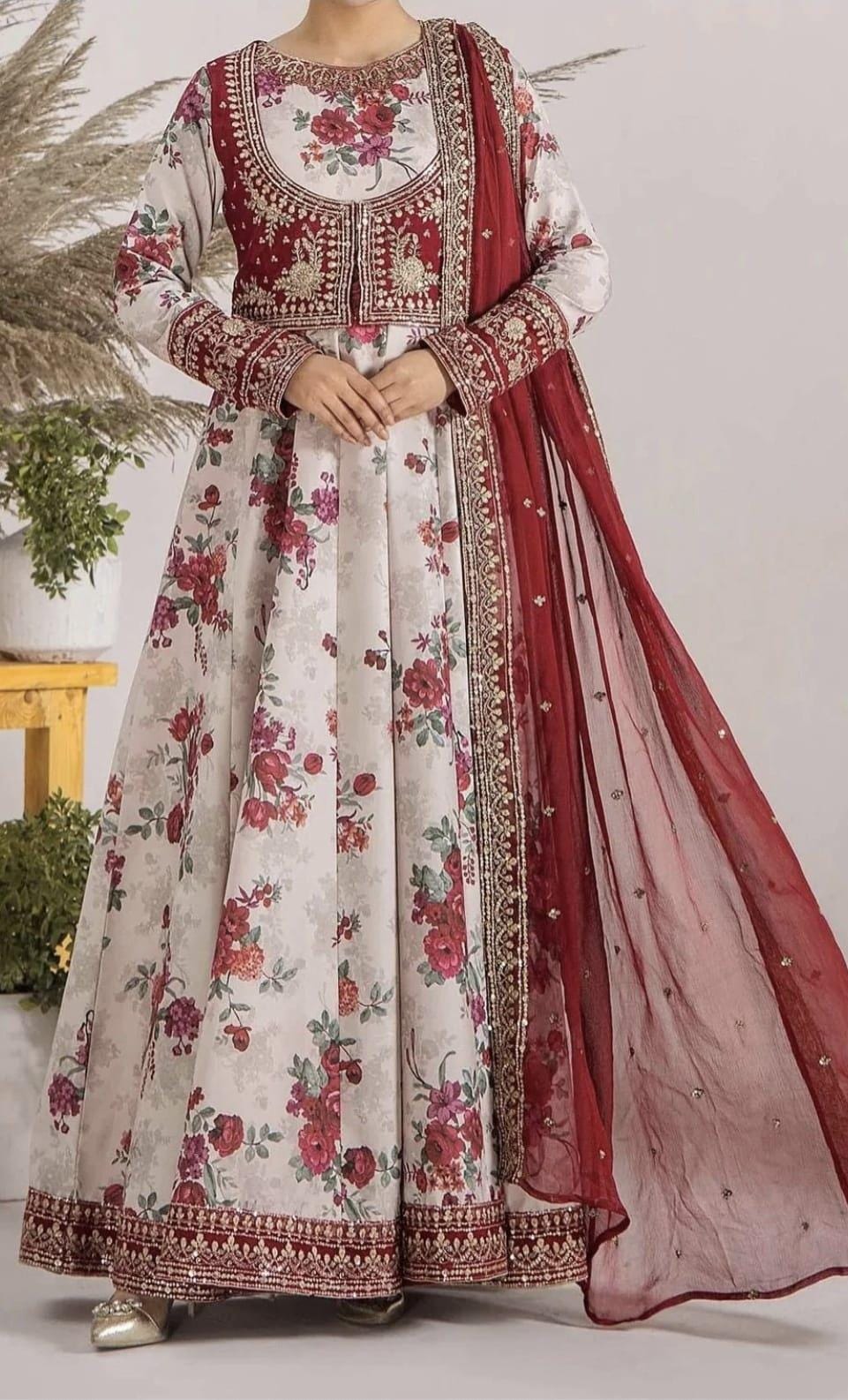 Embroidered Pakistani Salwar Kameez | Satin Lawn Indian Suit, Eid Outfit