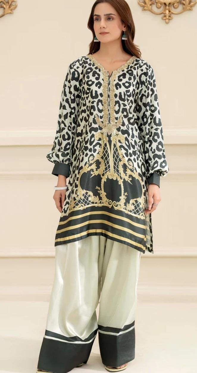 Floral Print Linen Co-ord Set | Pakistani Design Partywear