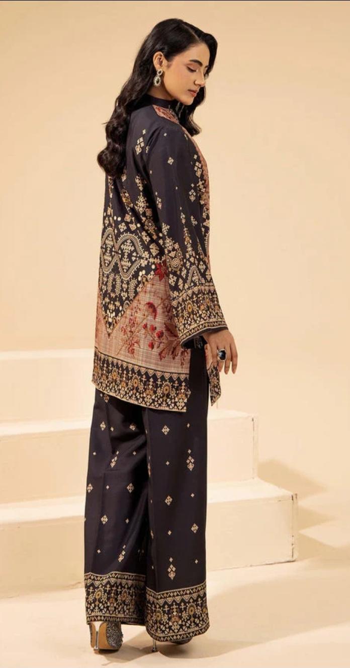 Pakistani Slub Linen Co-ord Set | Digital Print Partywear
