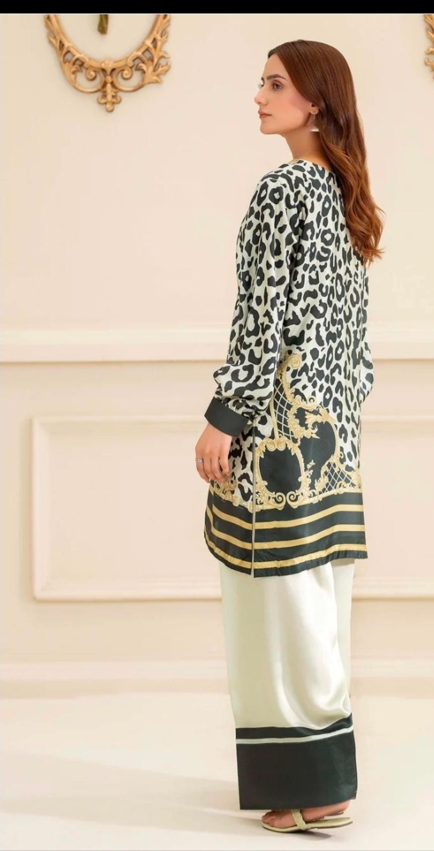 Floral Print Linen Co-ord Set | Pakistani Design Partywear