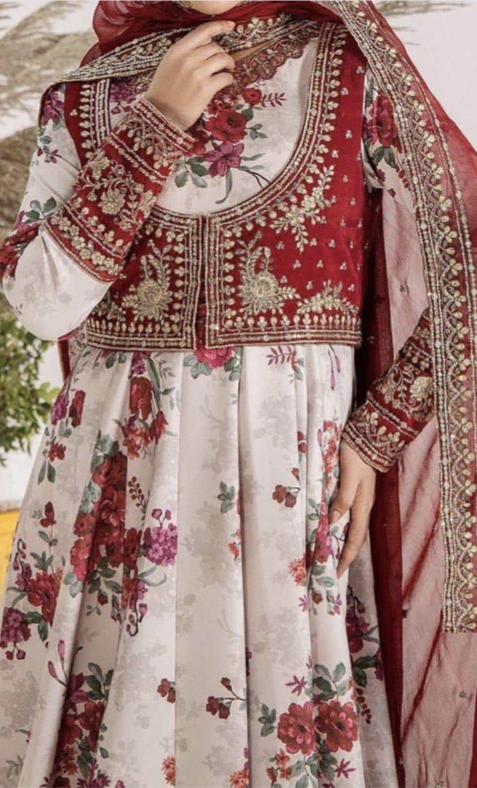 Embroidered Pakistani Salwar Kameez | Satin Lawn Indian Suit, Eid Outfit