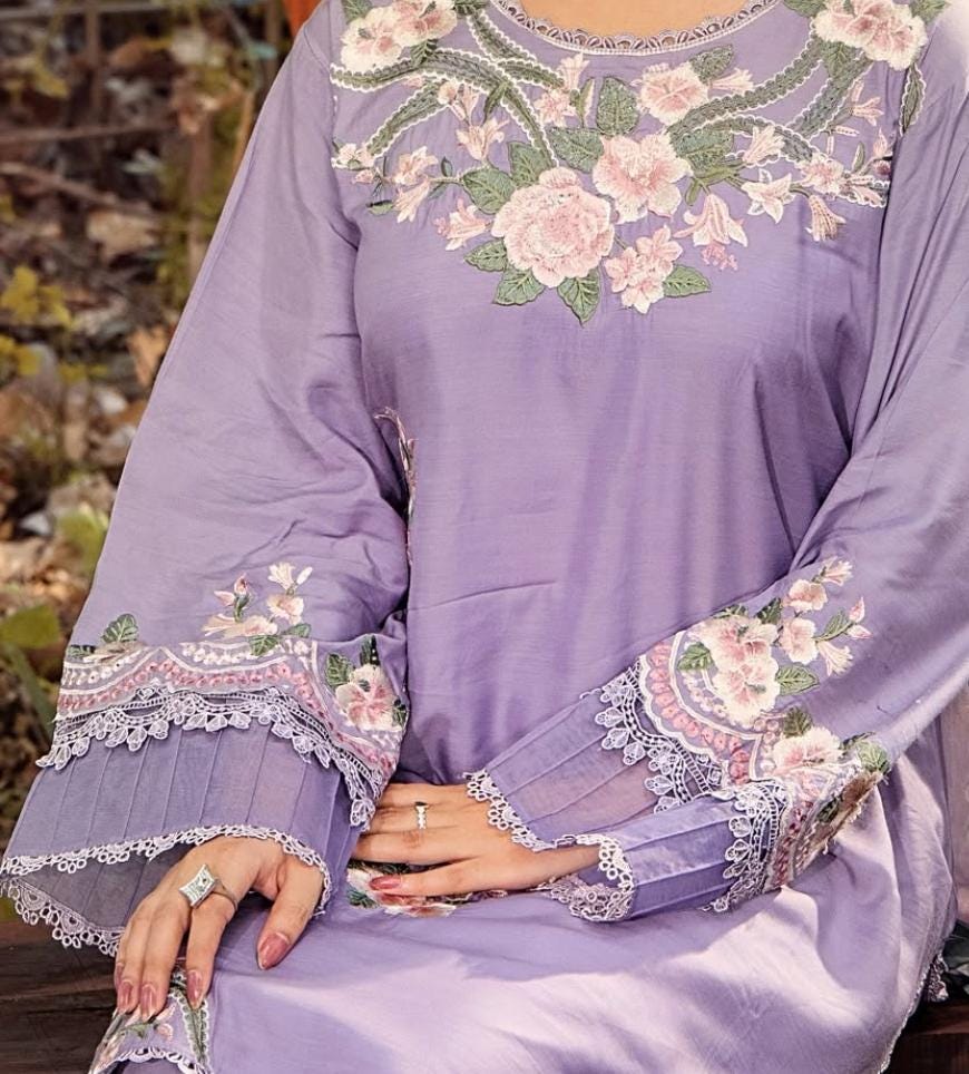 Embroidered Viscose Salwar Kameez | Pakistani Digital Print 3-Piece Suit