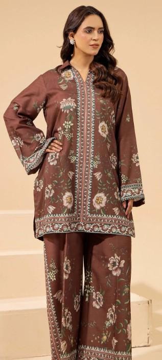 Pakistani Linen Co-ord Set | Floral Print 2-Piece