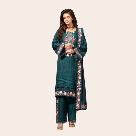 Viscose Embroidered Pakistani Dress | Chiffon Dupatta & Trouser Suit Canada