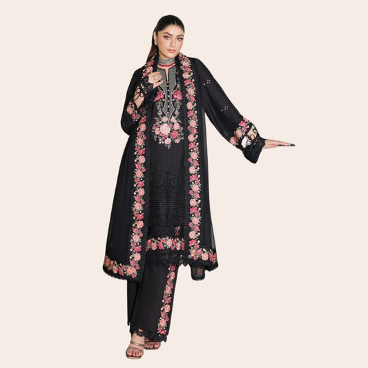 Pakistani Embroidered Suit Canada | Cambric Cotton Party Wear Dress