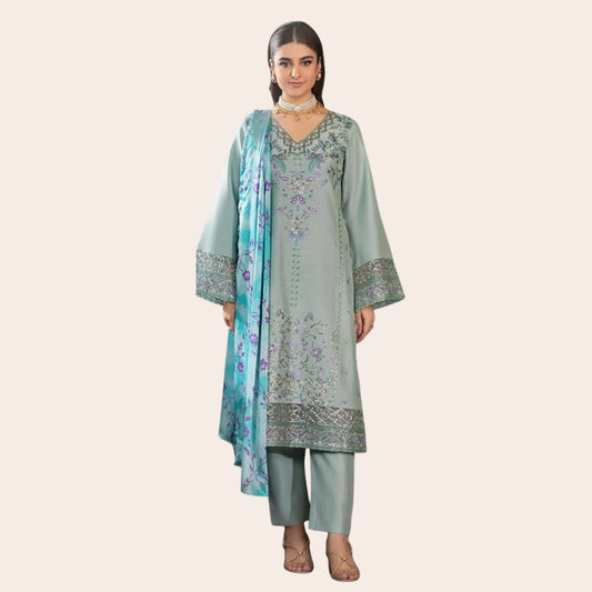 Embroidered Viscose Pakistani Suit with Masoori Dupatta | Party Wear USA Canada