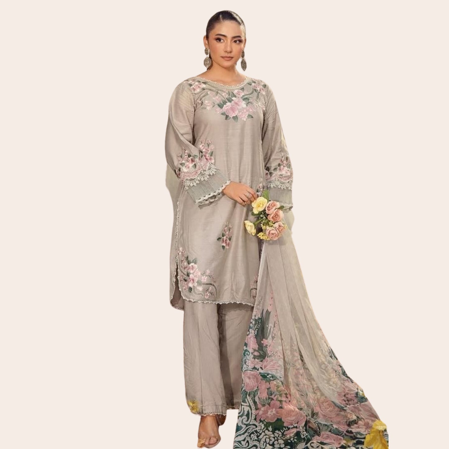 Embroidered Viscose 3 Piece Salwar Kameez | Designer Eid Partywear Suit USA & Canada