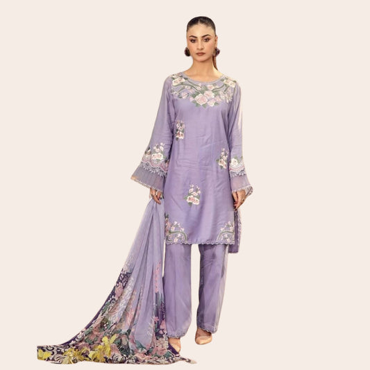 Pakistani Embroidered Viscose Suit Canada | Digital Print 3 Piece Salwar Kameez