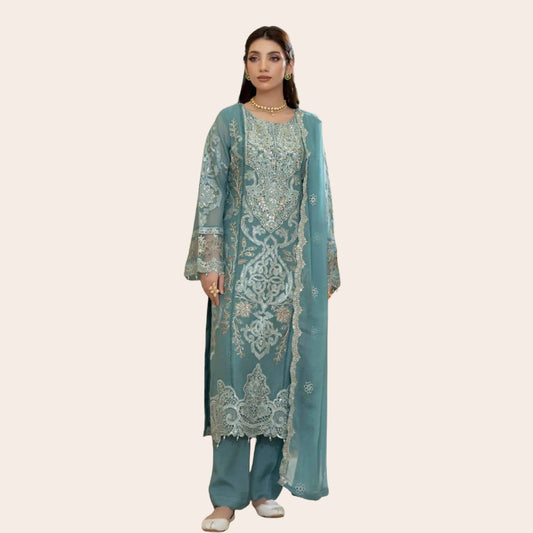 Graceful Luxury Embroidered Chiffon Suit | Pakistani Wedding & Party Wear Dress | Canada & USA