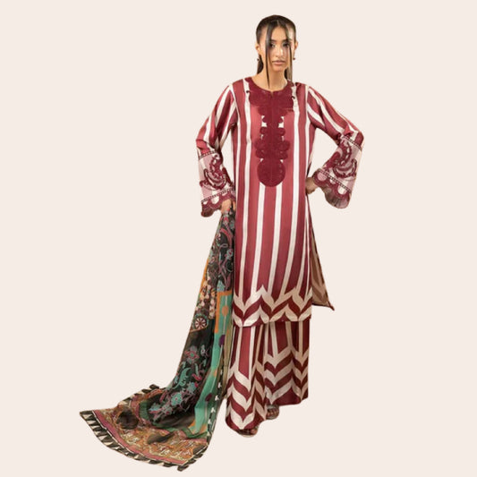Pakistani Silk Co-ord Set Canada | Digital Print 2 Piece Ready to Wear Outfit
