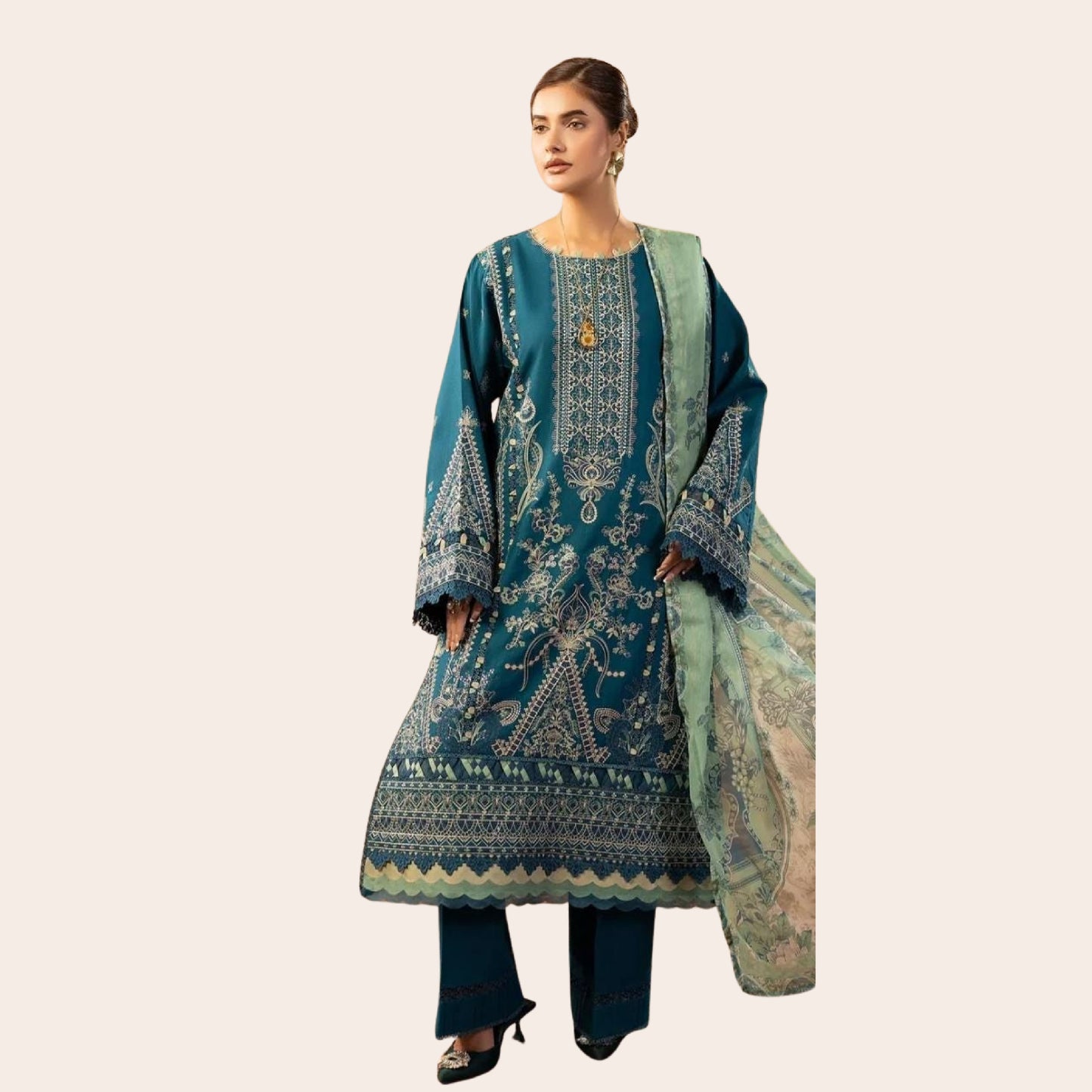 Luxury Linen Danak Salwar Kameez | Pakistani Wedding Guest Dress | Designer Eid & Party Wear