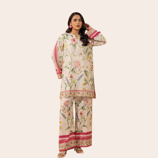 Pakistani Linen Co-Ord Set | Floral 2-Piece Ready to Wear Party Outfit Canada