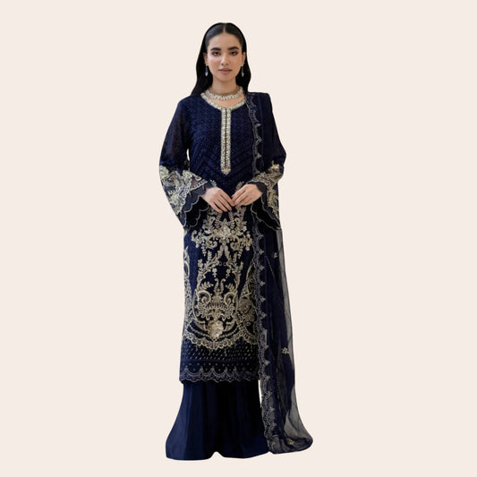 Embroidered Chiffon Suit | Luxury 3PC Party Wear