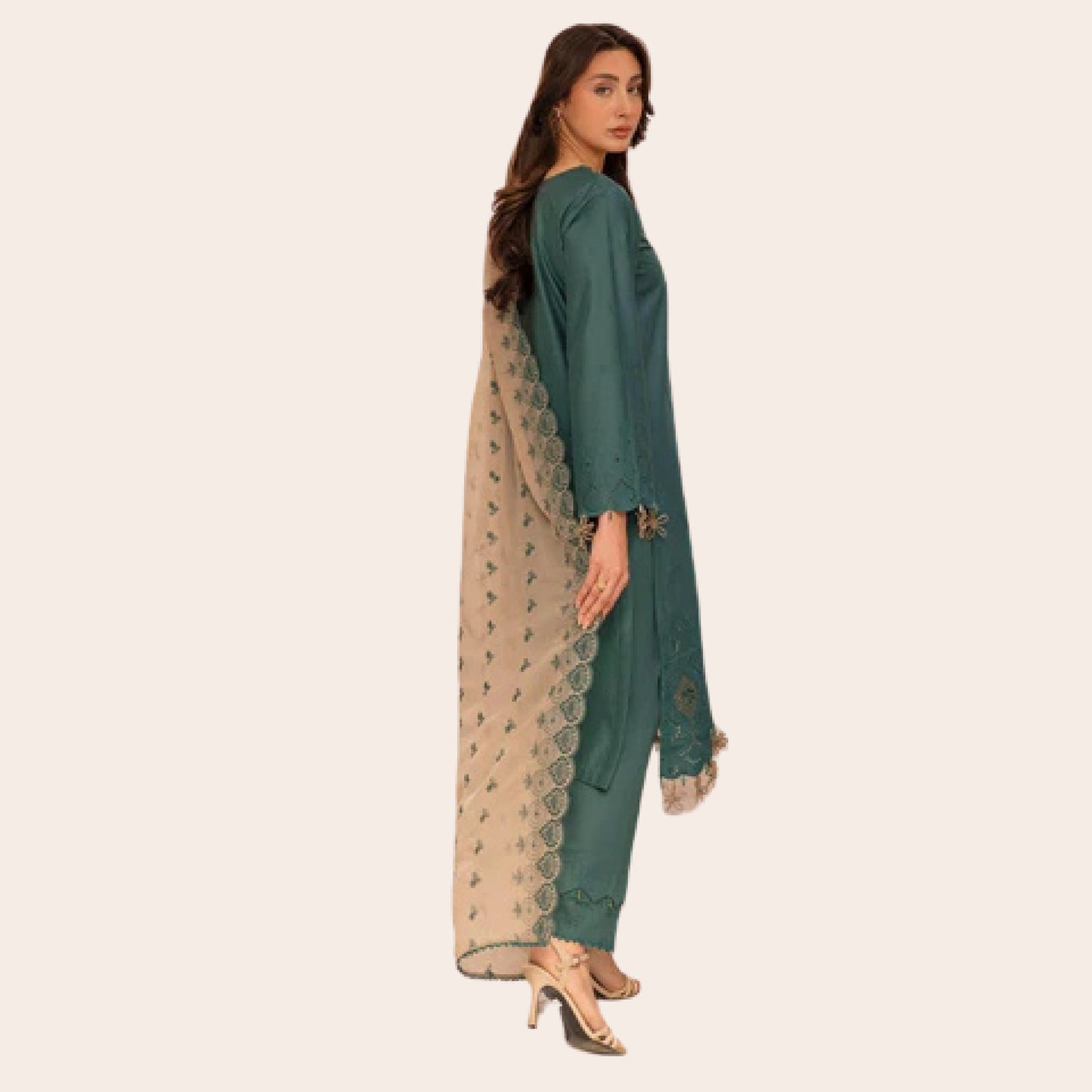 Embroidered Cotton Chikkankari Shirt with Organza Applique