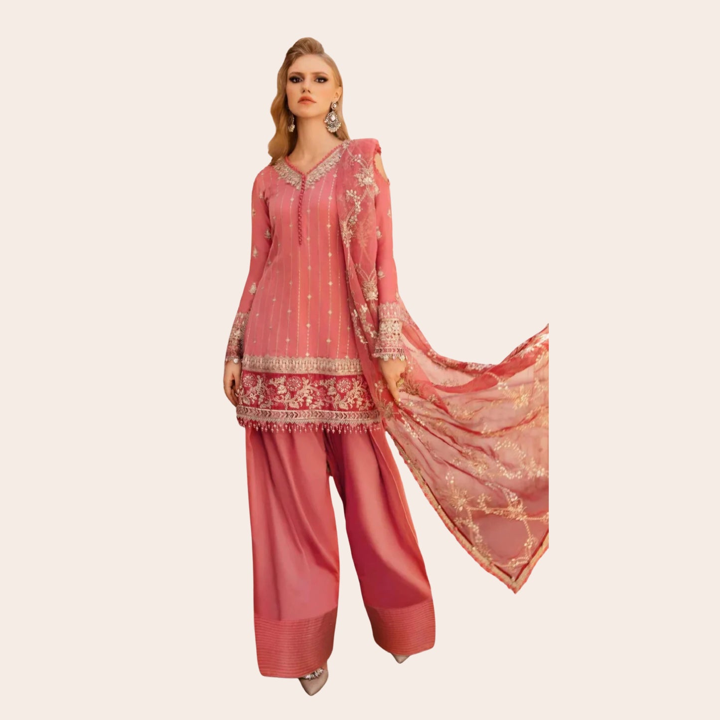 Embroidered Lawn Salwar Kameez | 3-Piece Pakistani Party Wear Suit with Digital Print Dupatta