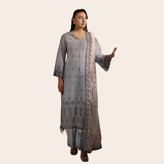 Embroidered Lawn Salwar Kameez | Digital Print 3-Piece Pakistani Suit | Eid & Party Wear