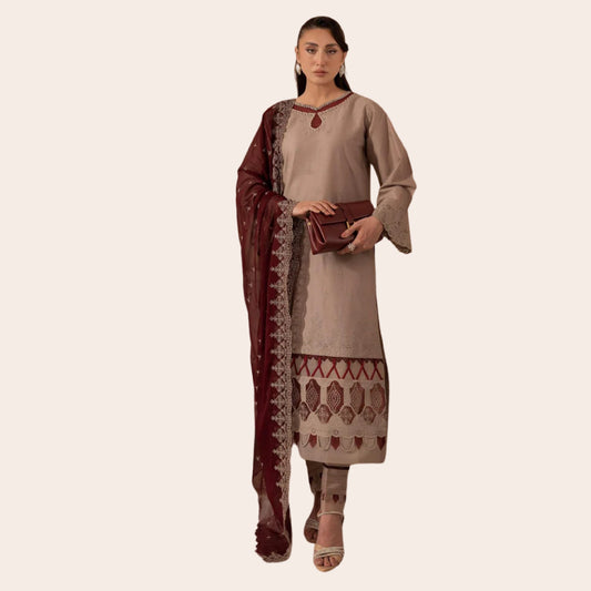 Chikankari Lawn Salwar Kameez with Chiffon Dupatta | Designer Outfit USA Canada