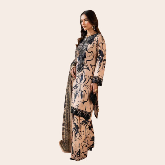 Pakistani Embroidered Lawn Suit Canada | Digital Print 3 Piece Salwar Kameez