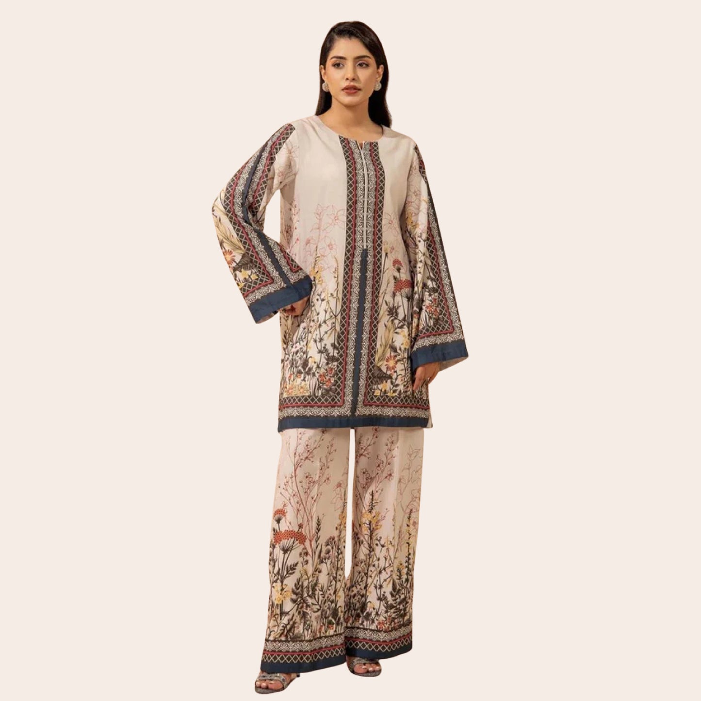 Pakistani Digital Print Linen Co-Ord Set | Ready to Wear Party Outfit Canada