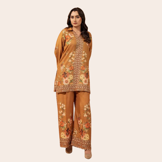 Pakistani Linen Co-Ord Set | Floral Print Ready to Wear Casual Outfit Canada