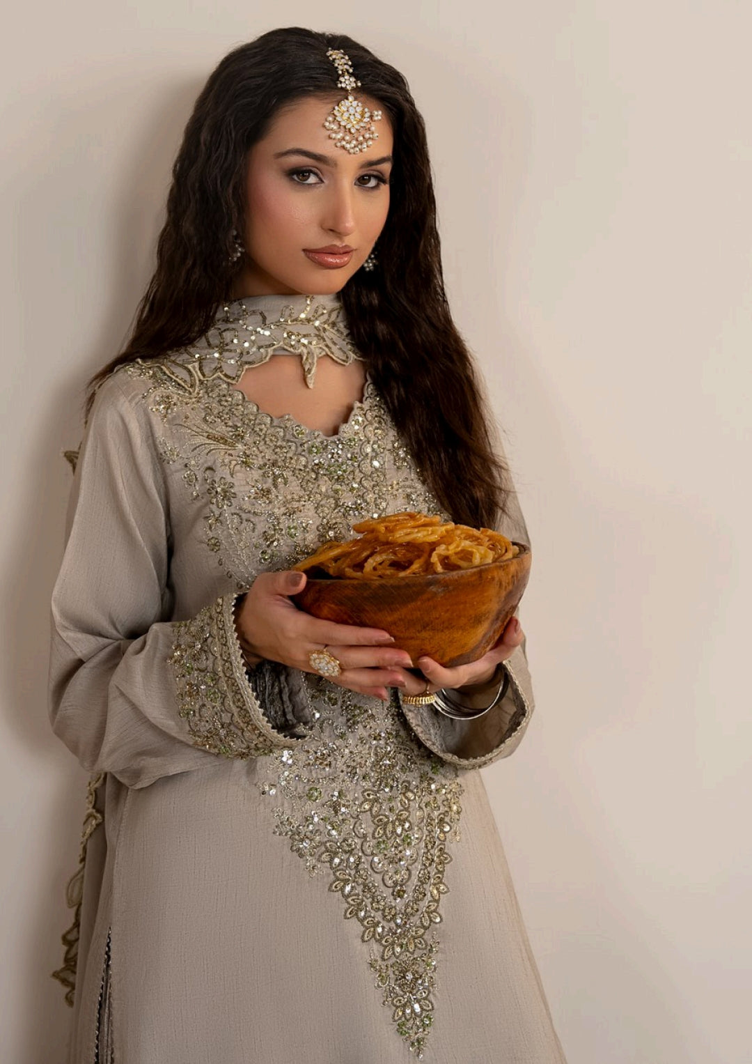 Raw Silk Farshi Shalwar Suit | Luxury Pakistani Wedding & Formal Dress Canada