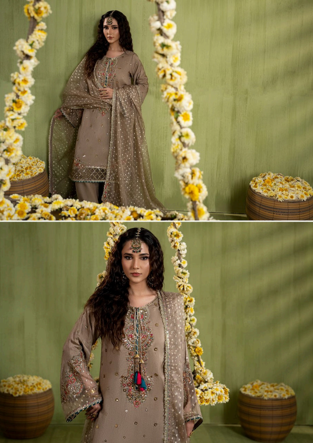 Elegant Raw Silk Pakistani Dress | Embroidered 3-Piece Wedding Outfit Canada