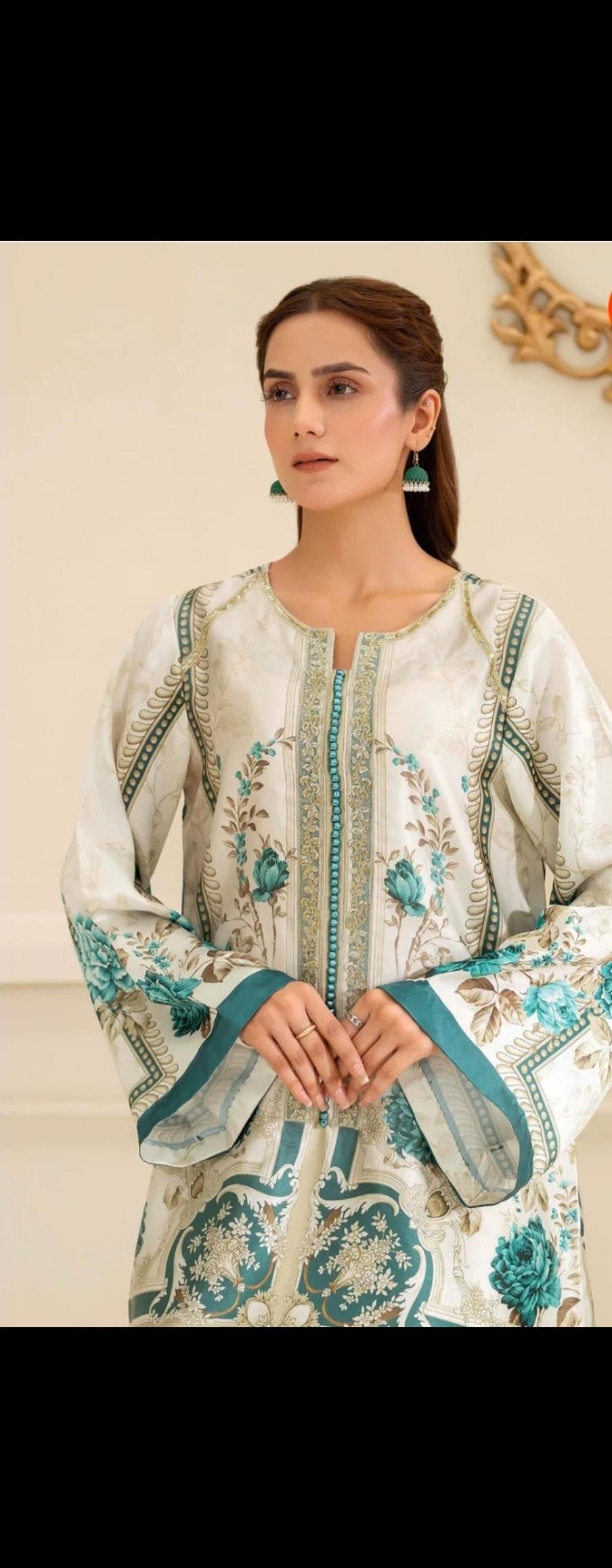 Floral Print Linen Co-ord Set | Pakistani Design Partywear