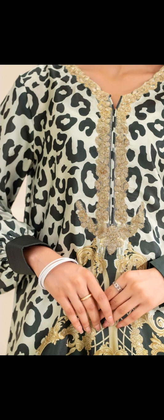 Floral Print Linen Co-ord Set | Pakistani Design Partywear