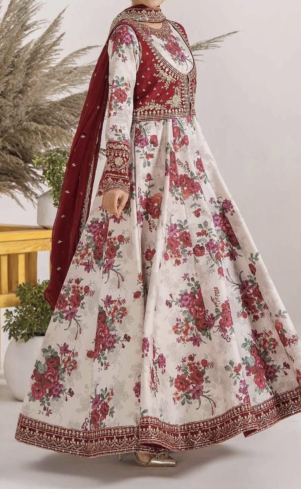 Embroidered Pakistani Salwar Kameez | Satin Lawn Indian Suit, Eid Outfit