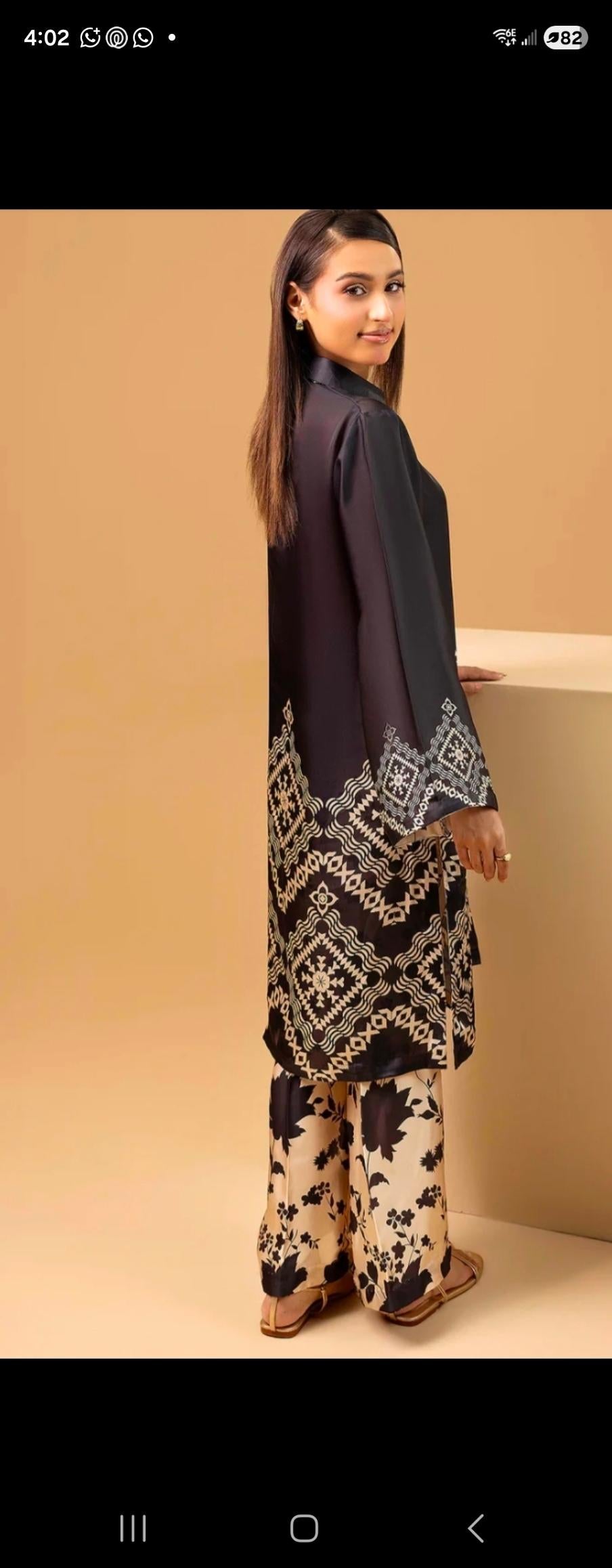 Pakistani Silk Co-Ord Set | Digital Print Partywear