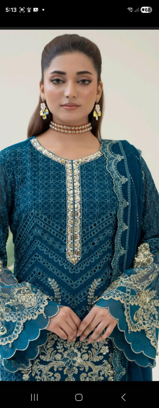 Traditional Chiffon Embroidered Dress | Formal & Party Wear