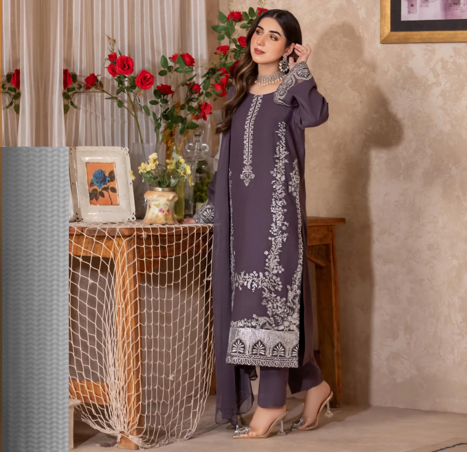 Pakistani Viscose Designer Wear| Pakistani Digital Print Embroidered kameez salwar | Guest Partywear| Indian Suits | Eid Outfit |