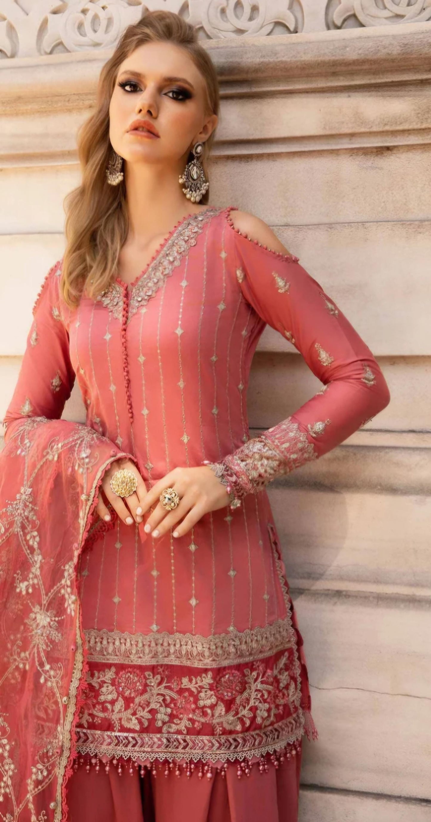 Embroidered Lawn Salwar Kameez: Pakistani 3-Piece Partywear