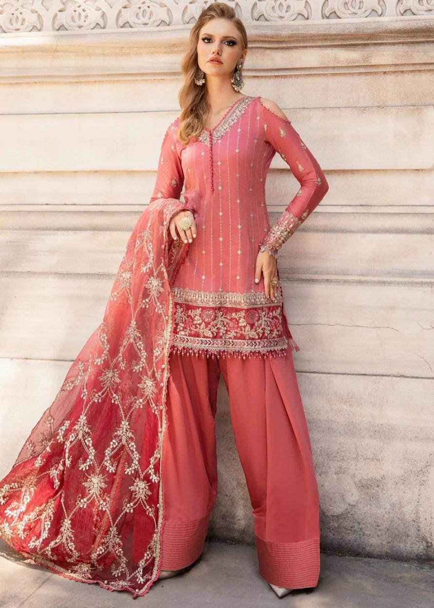 Embroidered Lawn Salwar Kameez: Pakistani 3-Piece Partywear