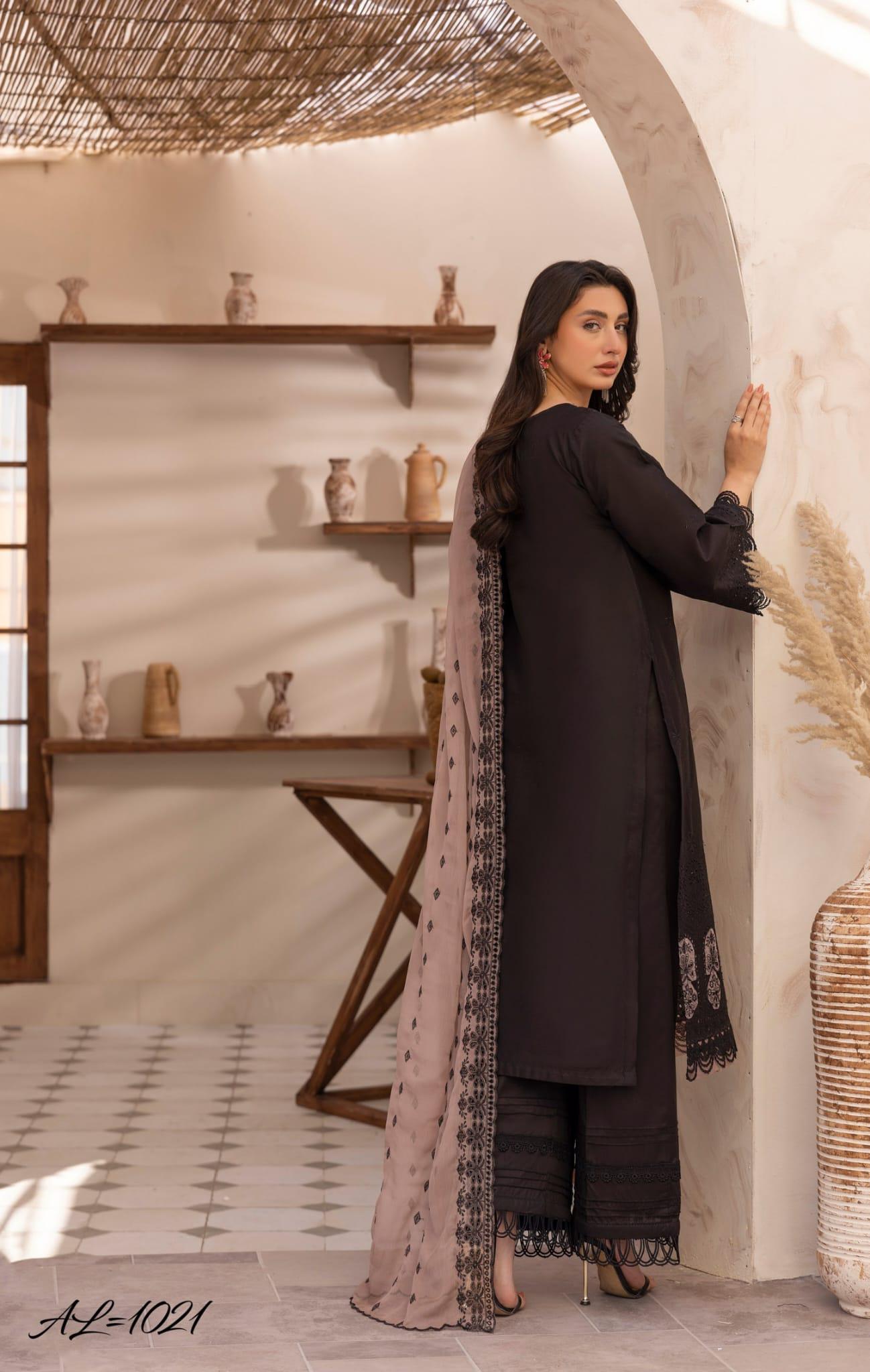 Cotton Chikkankari Shirt: Organza Applique, Embroidered Pearls