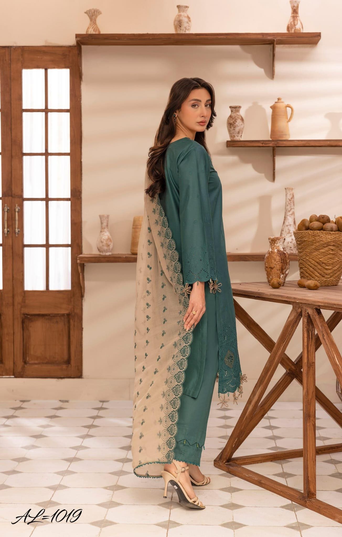 Embroidered Cotton Chikkankari Shirt with Organza Applique