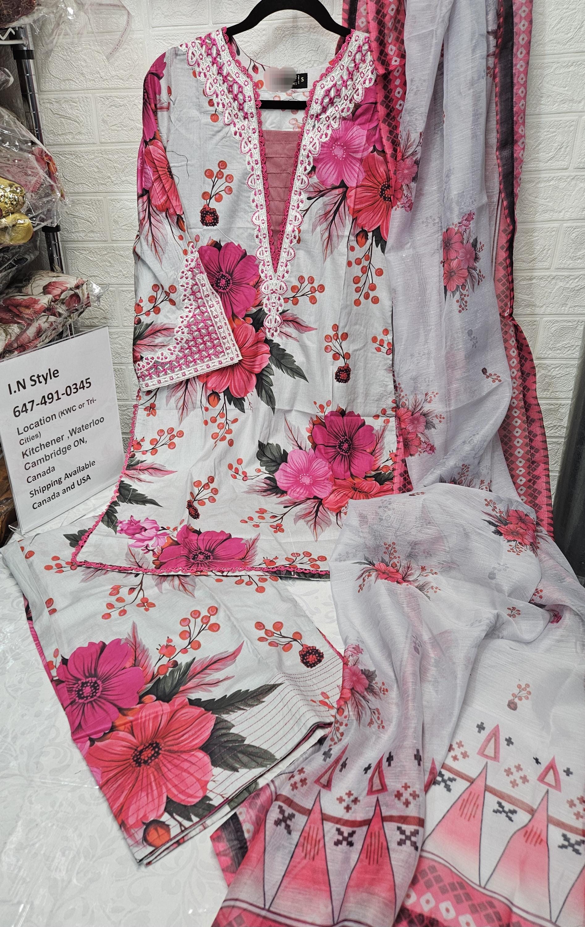 Designer Wear| Pakistani Digital Print Embroidered salwar kameez dupatta | Pakistani Printed three piece ready to wear lawn suit| Premium