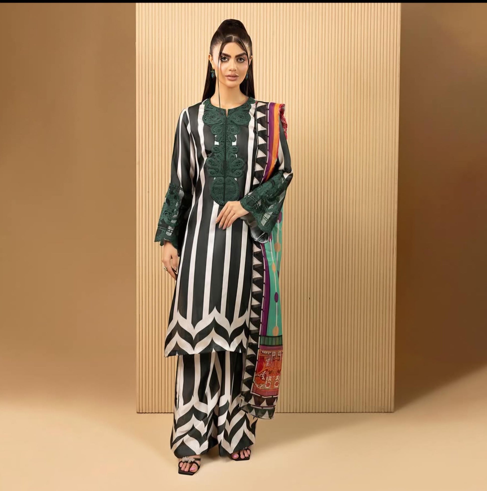 Pakistani Designer 3 Piece Silk| Pakistani Digital Print | Guest Partywear| Ready To Wear Printed |