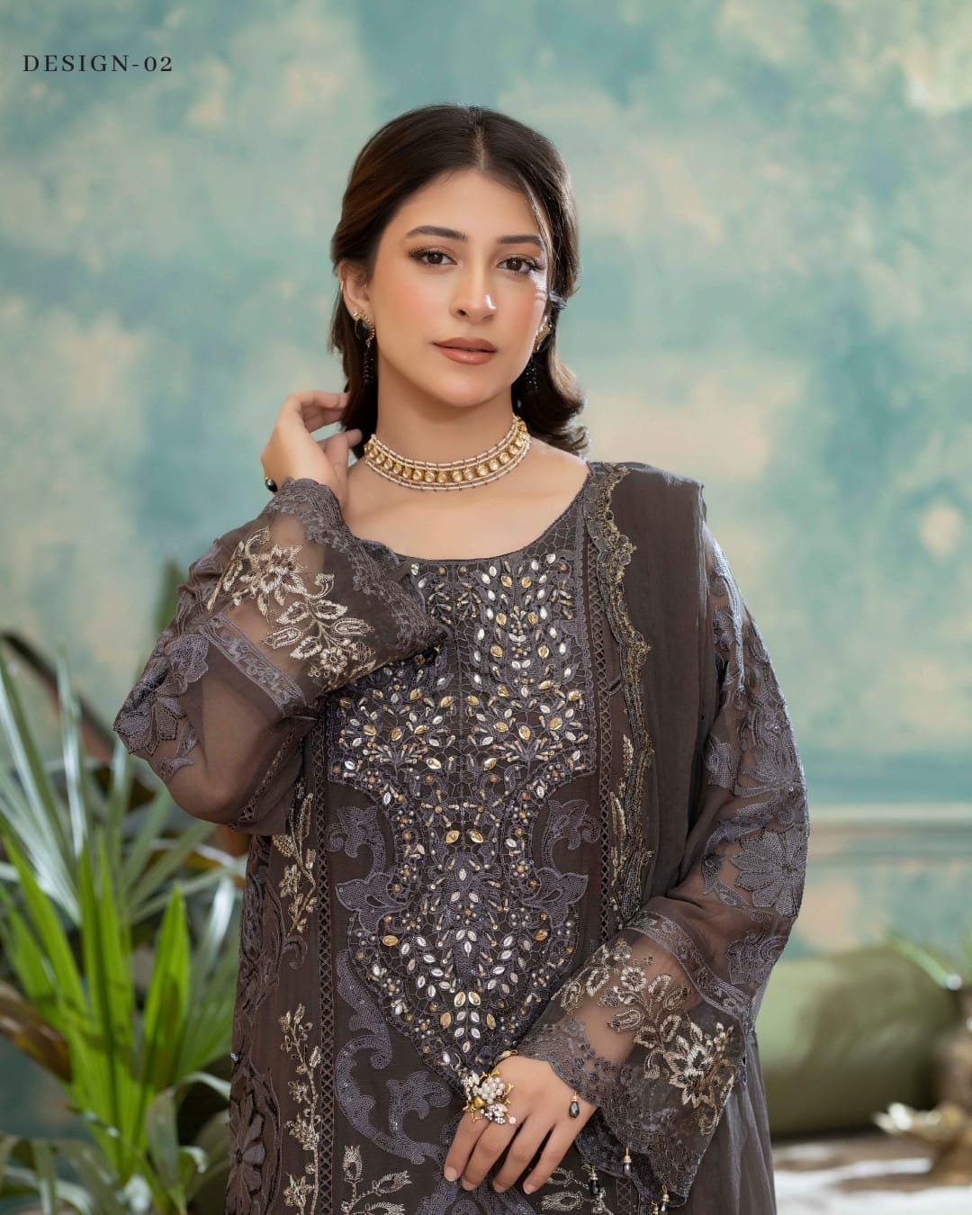 white christmas dresses Gulaal | Embroidered Chiffon Eid Collection main image 1