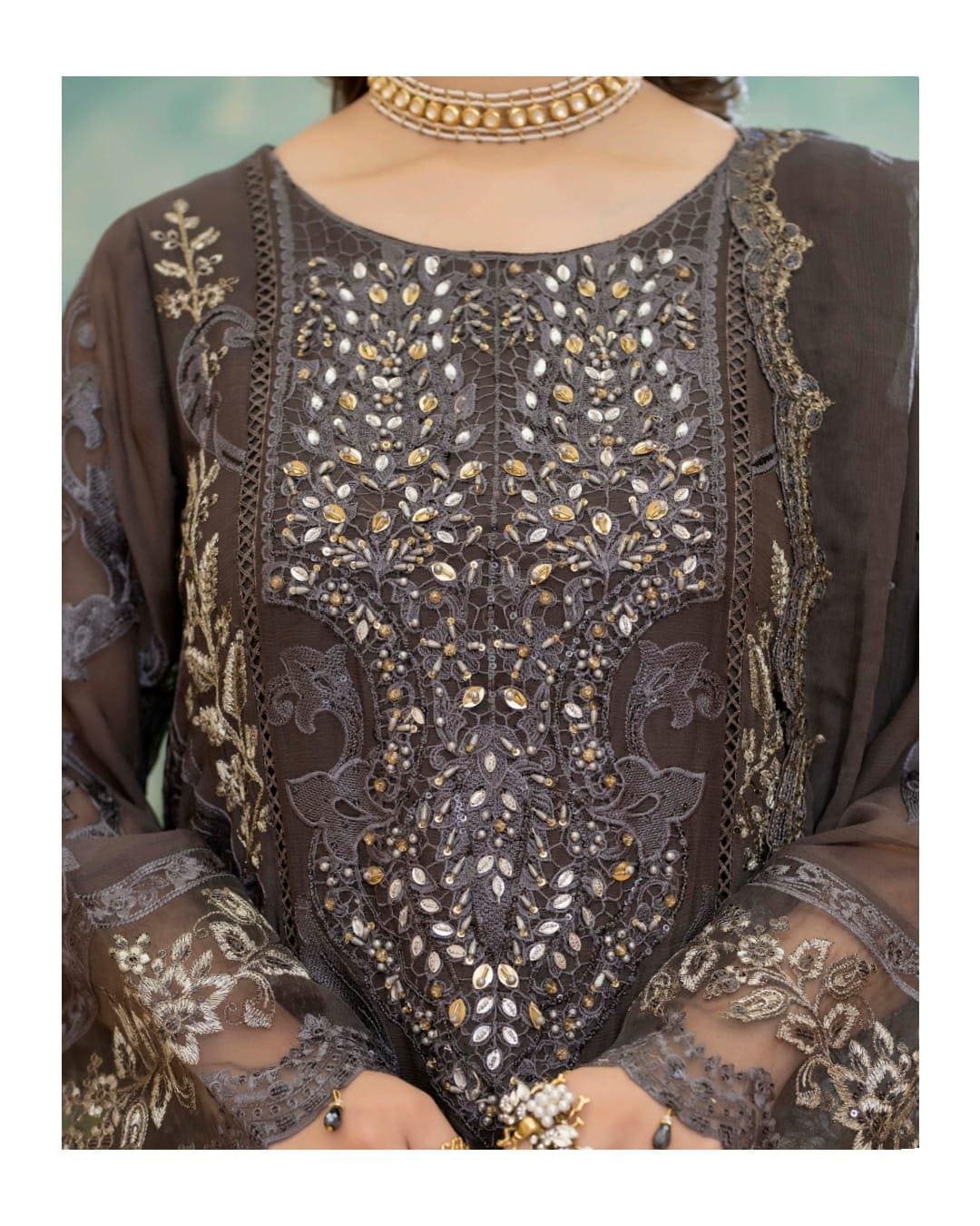 Pakistani Designer Chiffon Wedding & Eid Partywear Outfit