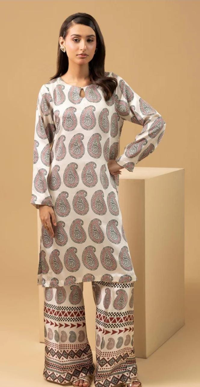 Floral Print Linen Co-ord Set | Pakistani Design Partywear