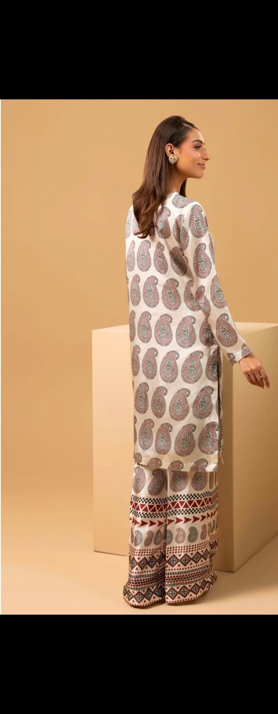 Floral Print Linen Co-ord Set | Pakistani Design Partywear